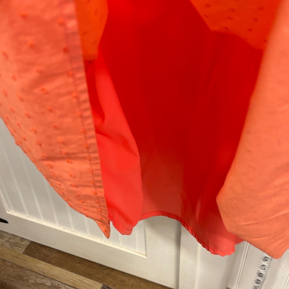 Tommy Hilfiger Vibrant textured coral,belted, Midi Dress, fully lined, size 16 - Picture 8 of 11